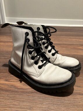 White Lace-Up Dr Martens Boots